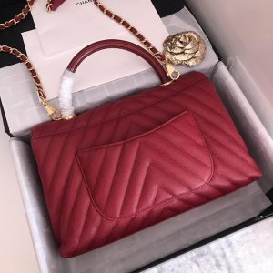 3 chanel Fall-Chic handbag with top handle red for women 11in28cm 2799 320