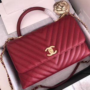 4 chanel Fall-Chic handbag with top handle red for women 11in28cm 2799 320