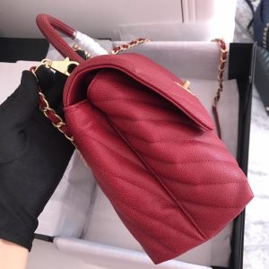 5 chanel Fall-Chic handbag with top handle red for women 11in28cm 2799 320