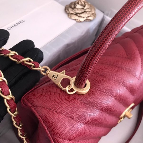 6 chanel Fall-Chic handbag with top handle red for women 11in28cm 2799 320