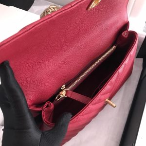 14 chanel Fall-Chic handbag with top handle red for women 11in28cm 2799 320