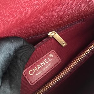 2 chanel handbag with top handle dark red for women 11in28cm 2799 321