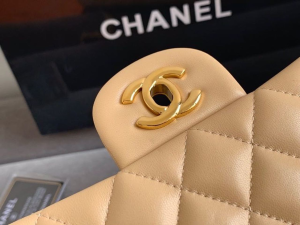 4-Chanel Classic HandBag Beige For Women 9.9in/25.5cm A01112  - 2799-323