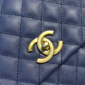 2-Chanel Large Flap Bag With Top Handle Blue For Women, Women’s Handbags, Shoulder And Crossbody Bags 11in/28cm A92991  - 2799-331