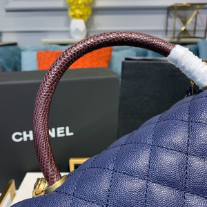 4-Chanel Large Flap Bag With Top Handle Blue For Women, Women’s Handbags, Shoulder And Crossbody Bags 11in/28cm A92991  - 2799-331