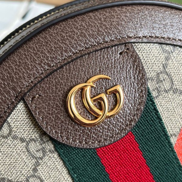 6 gucci round shoulder bag with double g beige and ebony supreme canvas with stripes and flames print brown for women 75in19cm 574978 uqhne 9885 2799 340