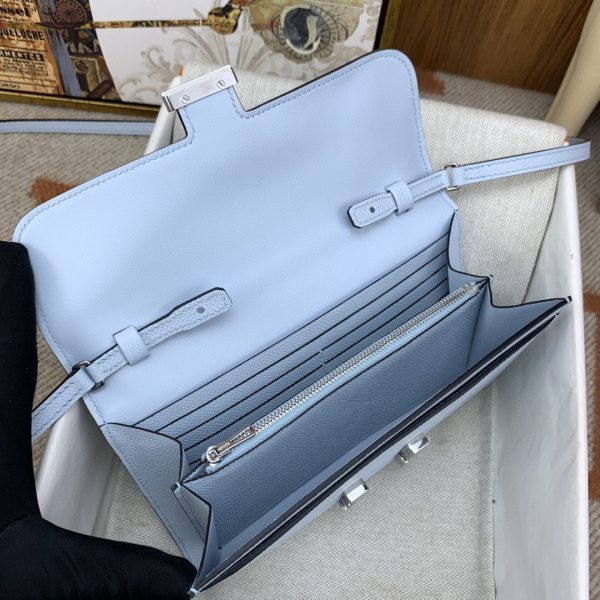 9 hermes constance long togo wallet light blue silver toned hardware bag for women womens handbags shoulder bags 81in21cm 2799 355