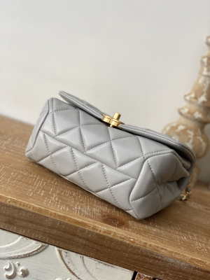 2-Chanel Classic Diamond Flap Bag Gray For Women, Women’s Bags 9.1in/23cm  - 2799-357