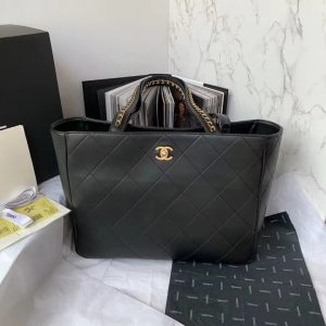 chanel shopping bag black for women womens bags 144in37cm as3508 b08867 94305 2799 358