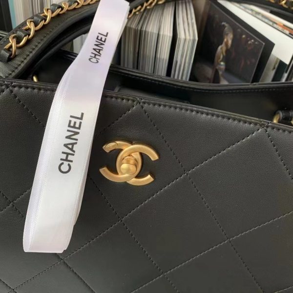 1 chanel shopping bag black for women womens bags 144in37cm as3508 b08867 94305 2799 358