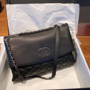 2 ring chanel flap bag with top handle black bag for women 32cm125in 2799 361