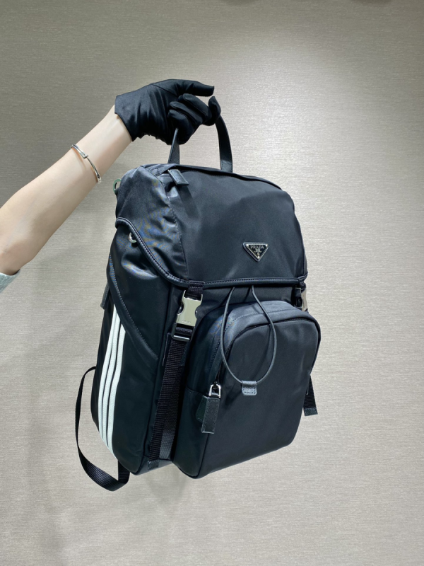 3 prada x adidas re nylon and saffiano backpack black for women womens bags 177in45cm 2799 369