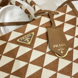 3 prada small symbole jacquard fabric handbag brownwhite for women womens bags 11in28cm 1ba354 2fkl f0i0u v ooo 2799 375