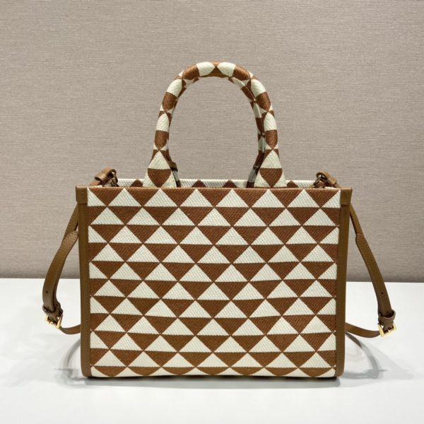 5 prada small symbole jacquard fabric handbag brownwhite for women womens bags 11in28cm 1ba354 2fkl f0i0u v ooo 2799 375