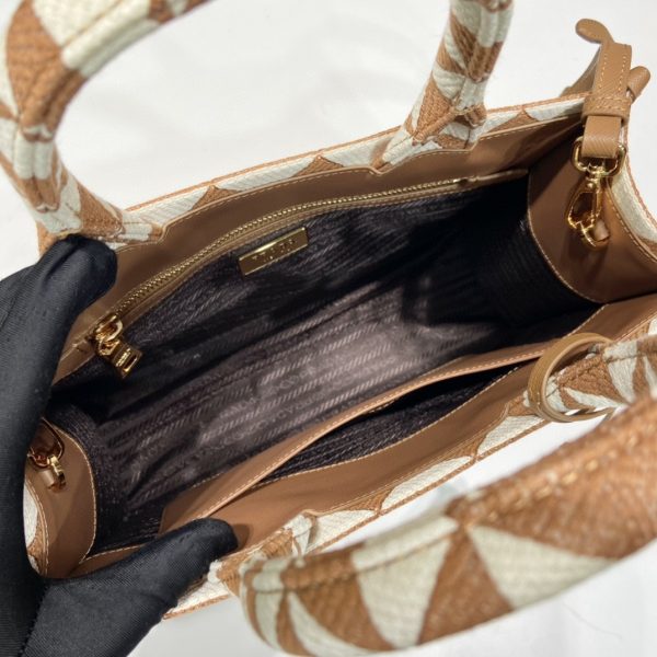 7 prada small symbole jacquard fabric handbag brownwhite for women womens bags 11in28cm 1ba354 2fkl f0i0u v ooo 2799 375