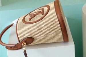 1-Louis Vuitton Petit Bucket Raffia Caramel Brown For Women, Women’s Bags, Shoulder And Crossbody Bags 9.4in/24cm LV M59961  - 2799-381