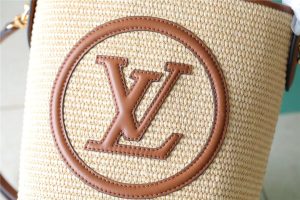 3-Louis Vuitton Petit Bucket Raffia Caramel Brown For Women, Women’s Bags, Shoulder And Crossbody Bags 9.4in/24cm LV M59961  - 2799-381