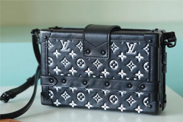 3 louis vuitton petite malle embossed and foamed black white for women womens handbags shoulder and crossbody bags 79in20cm lv m59638 2799 384