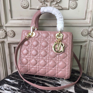 christian dior medium lady dior bag gold toned hardware dusty pink for women 24cm9in cd 2799 392