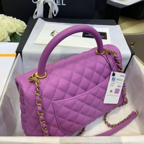 4 chanel large flap bag with top handle purple for women womens handbags shoulder and crossbody bags 11in28cm a92991 2799 398