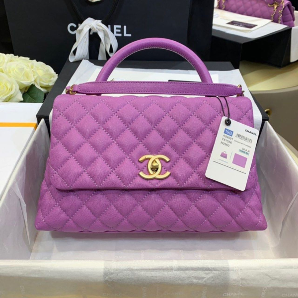 5 chanel large flap bag with top handle purple for women womens handbags shoulder and crossbody bags 11in28cm a92991 2799 398