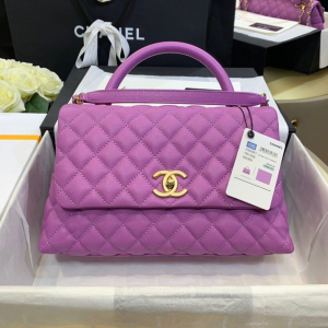12 chanel large flap bag with top handle purple for women womens handbags shoulder and crossbody bags 11in28cm a92991 2799 398