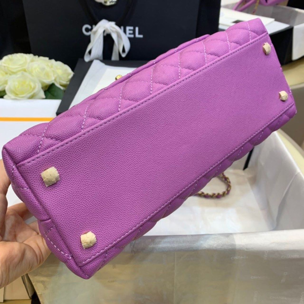14 chanel large flap bag with top handle purple for women womens handbags shoulder and crossbody bags 11in28cm a92991 2799 398