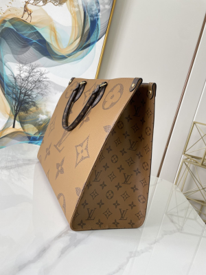 2 louis vuitton onthego gm tote bag monogram and monogram reverse canvas for women womens handbags 161in41cm lv m44576 2799 399