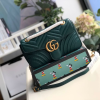 gucci gg marmont small matelasse shoulder bag green matelasse chevron for women 10in26cm 443497 2799 401