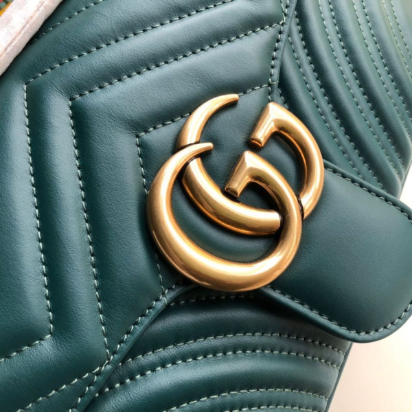 7 LOGO gucci gg marmont small matelasse shoulder bag green matelasse chevron for women 10in26cm 443497 2799 401