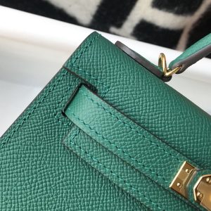 3 hermes Ganebet kelly 19 green with gold toned hardware bag for women womens handbags shoulder bags 75in19cm 2799 402