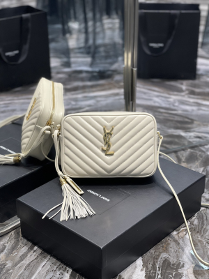 Saint Laurent Lou Camera Bag White With Gold Toned Hardware For Women 9in/23cm YSL 612544DV7079207  - 2799-411