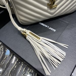 2-Saint Laurent Lou Camera Bag White With Gold Toned Hardware For Women 9in/23cm YSL 612544DV7079207  - 2799-411