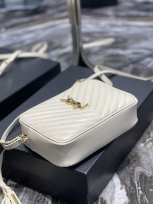 3-Saint Laurent Lou Camera Bag White With Gold Toned Hardware For Women 9in/23cm YSL 612544DV7079207  - 2799-411