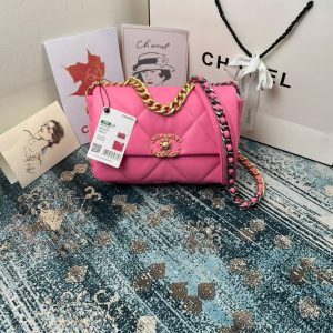 chanel 19 handbag 26cm pink for women as1160 2799 416