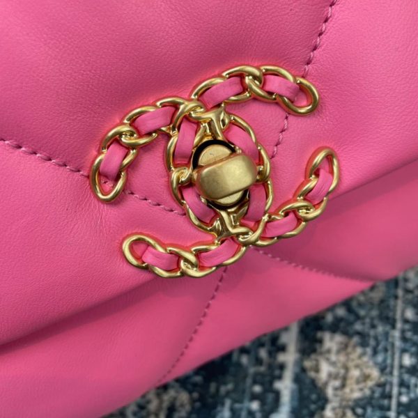 5 chanel 19 handbag 26cm pink for women as1160 2799 416