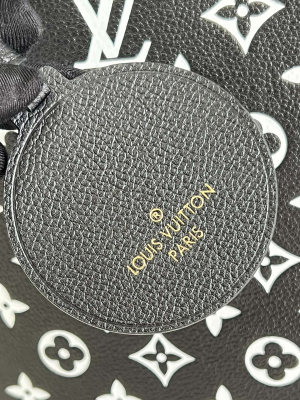 4-Louis Vuitton Neverfull MM Monogram Empreinte Black/White For Women, Women’s Handbags, Tote Bags 12.2in/31cm LV M46103  - 2799-417