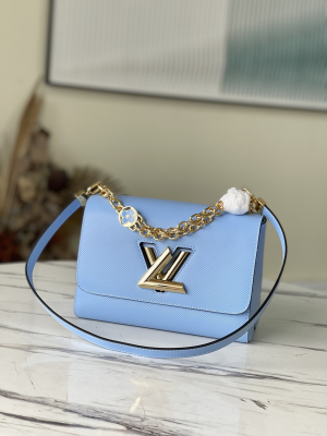 louis vuitton twist mm monogram flower bleu nuage blue for women womens handbags shoulder and crossbody bags 91in23cm lv m59627 2799 419