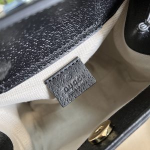 3-Gucci Baby Diana Jumbo GG Mini Tote Bag Handbag Canvas Lining Black For Women 7.9in/20cm GG 655661 UKMFT 2672  - 2799-423