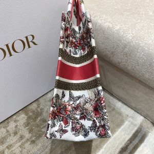 4 christian dior medium dior book tote multicolor butterfly embroidery redwhite for women womens handbags 36cm cd 2799 426
