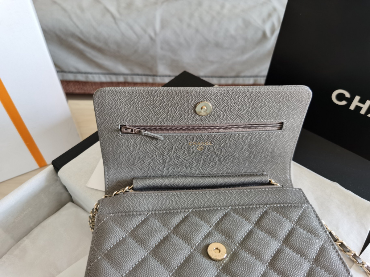 Grey chanel flap bag online