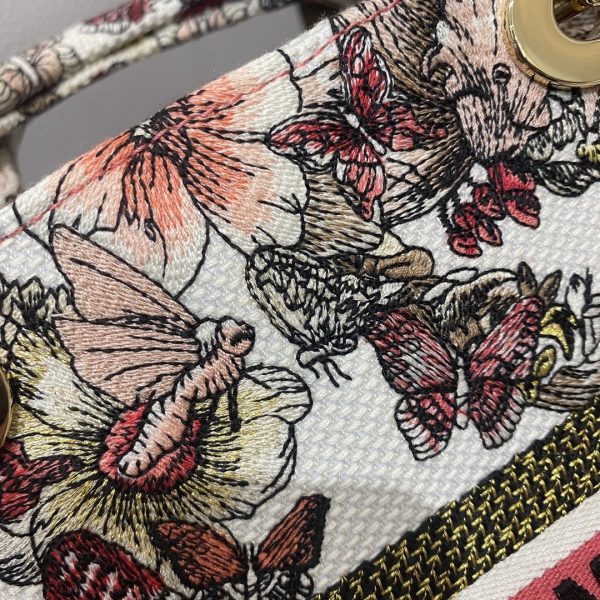 2 christian dior medium lady d lite bag multicolor butterfly embroidery redlatte for women womens handbags 24cm cd m0565orhq m884 2799 445