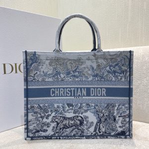 Christian Dior Large Dior Book Tote Blue and White Cornely Embroidery, Blue, For Women Women’s Handbags, Shoulder Bags, 42cm CD M1286ZRGO_M928  - 2799-448