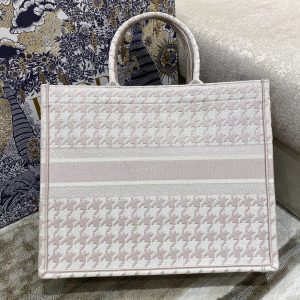2 christian dior large dior book tote pale pink houndstooth embroidery pink for women womens handbags shoulder bags 42cm cd 2799 449