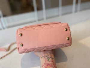 1-Chanel Mini Flap Bag Top Handle Pink For Women 7.5in/19cm  - 2799-454