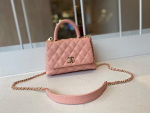 4-Chanel Mini Flap Bag Top Handle Pink For Women 7.5in/19cm  - 2799-454