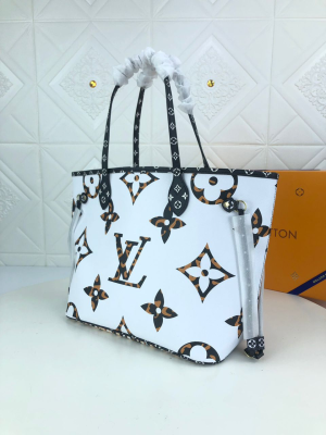 3-Louis Vuitton Neverfull MM Tote Bag Monogram Jungle Canvas Black/Caramel For Women, Women’s Handbags, Shoulder Bags 12.2in/31cm LV M44716  - 2799-458