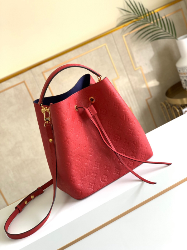 Louis Vuitton NeoNoe MM Bucket Bag Monogram Empreinte Red For Women, Women’s Bags, Shoulder Bags 10.2in/26cm LV  - 2799-460