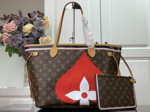 5 louis vuitton neverfull mm game on tote bag monogram canvas by nicolas ghesquiere for women womens handbags shoulder bags 122in31cm lv m57452 2799 470