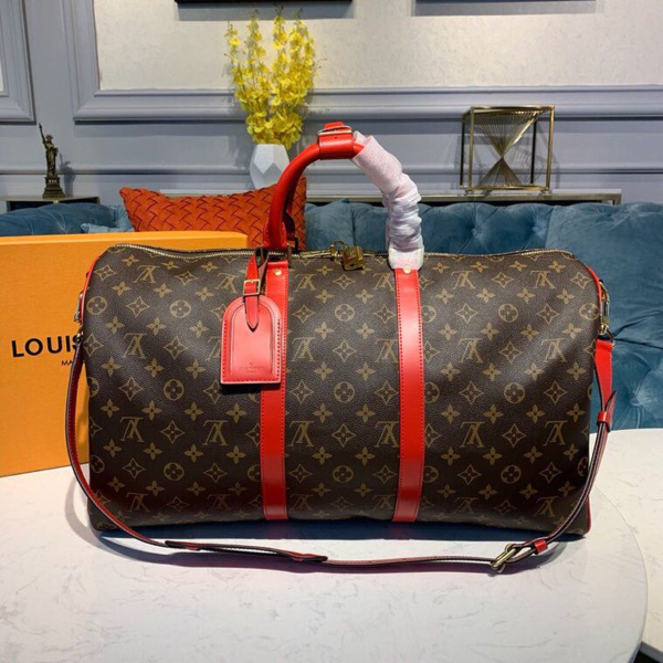 12 louis vuitton keepall bandouliere 50 monogram canvas red for men mens bags 197in50cm lv m44740 2799 482